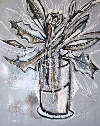 Chardon ou Fleur grise di Guillaume Defins, Pittura in vendita su Singulart