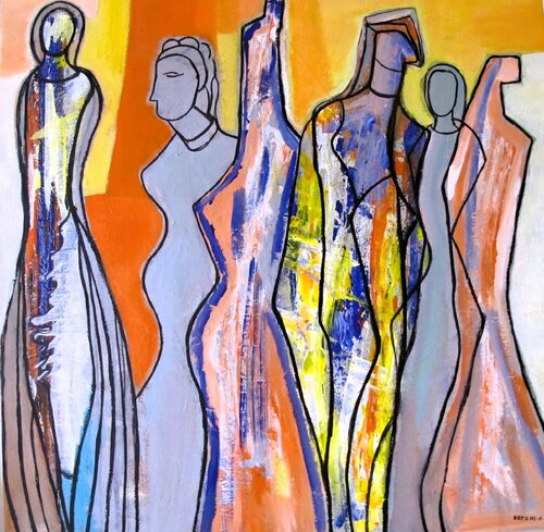 Silhouettes # 3 van Guillaume Defins, Schilderij te koop op Singulart