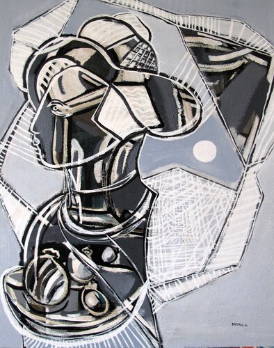 L'Artiste devant sa toile van Guillaume Defins, Schilderij te koop op Singulart