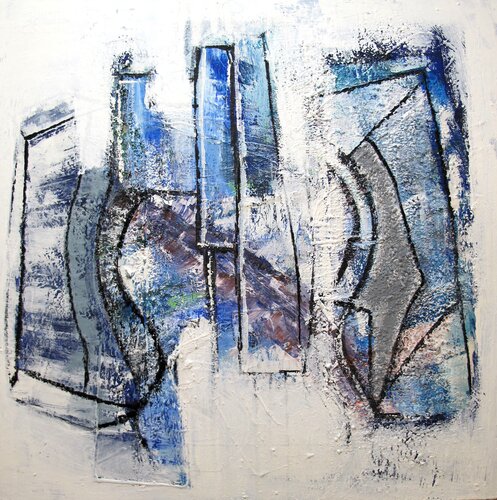 White Abstract # 15 par Guillaume Defins, Peinture en vente sur Singulart