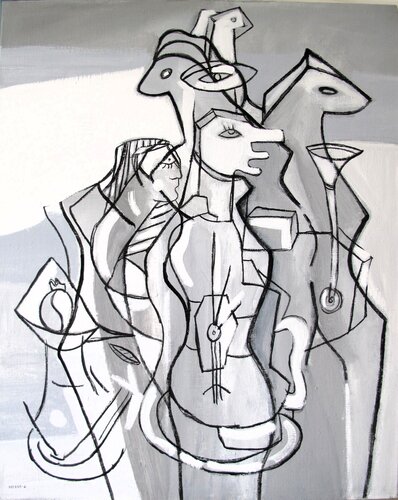 Série cubisme "Guitare # 6 van Guillaume Defins, Schilderij te koop op Singulart