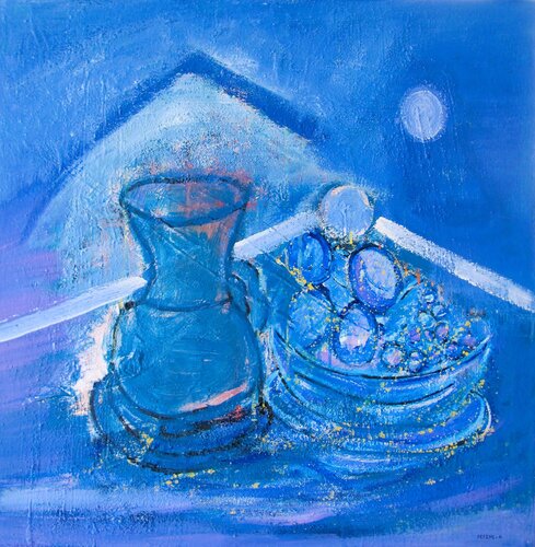 La nuit surréaliste bleue van Guillaume Defins, Schilderij te koop op Singulart