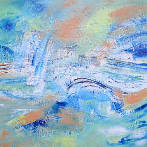 Quand le ciel se mêle à l'océan by Guillaume Defins, Painting for Sale on Singulart