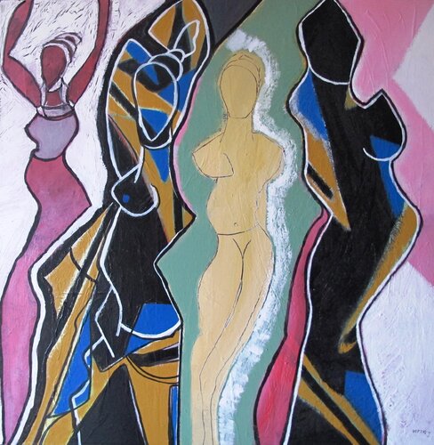 hommage à Picasso "les demoiselles d'Avignon" par Guillaume Defins, Peinture en vente sur Singulart