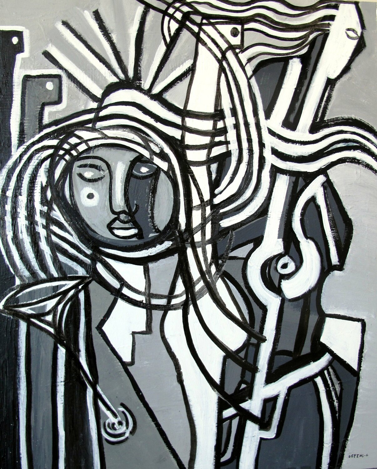 Rêves de femmes africaines Guillaume Defins Originalgemälde zu verkaufen