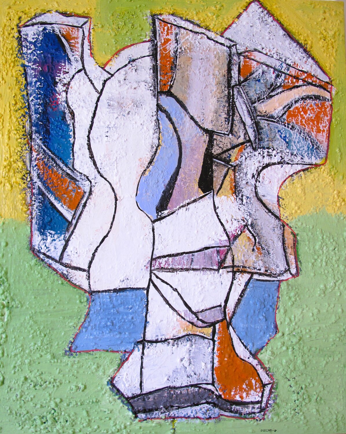 Abstraction jaune orangée # 3 Guillaume Defins