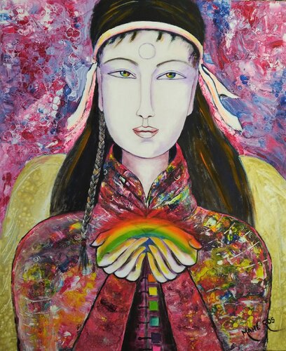 Femme à l'arc-en-ciel van Mahé Ros, Schilderij te koop op Singulart