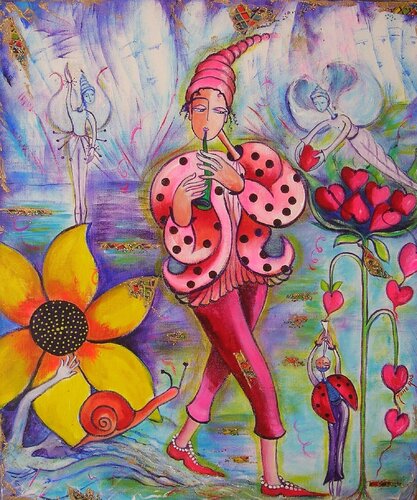 La magicienne ou la flûte enchantée von Mahé Ros, Malerei kaufen auf Singulart