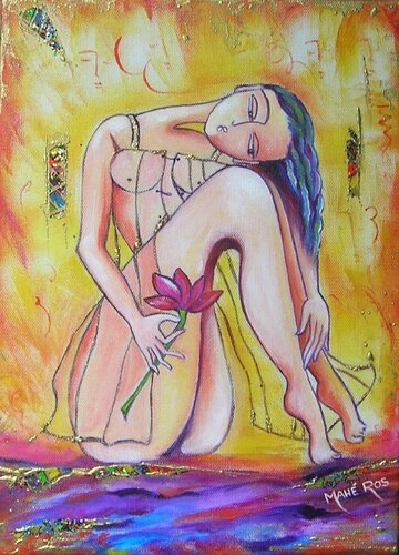 DANAE, nu poétique di Mahé Ros, Pittura in vendita su Singulart