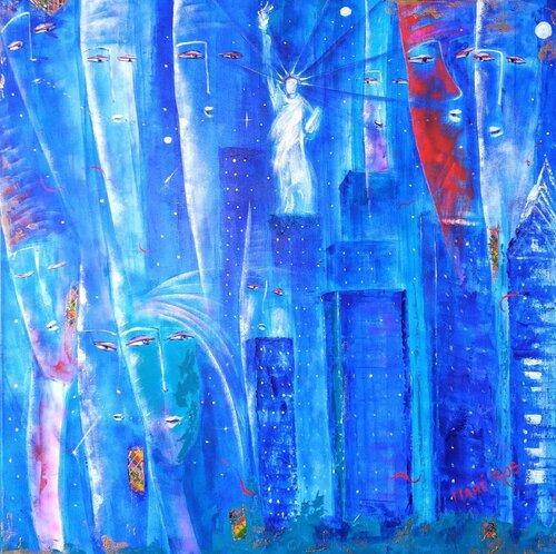 NY - Liberté silencieuse de Mahé Ros, Pintura a la venta en Singulart