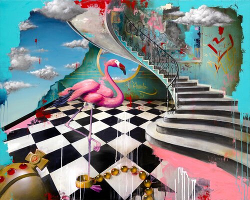 Flamingo and Orb 2 par Tommy Fiendish, Édition en vente sur Singulart