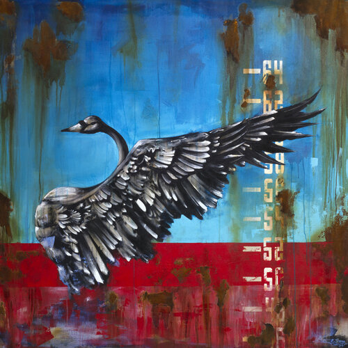 Swan on Rust par Tommy Fiendish, Édition en vente sur Singulart