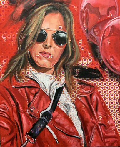 Lady in red van Anjuta Schneider, Schilderij te koop op Singulart