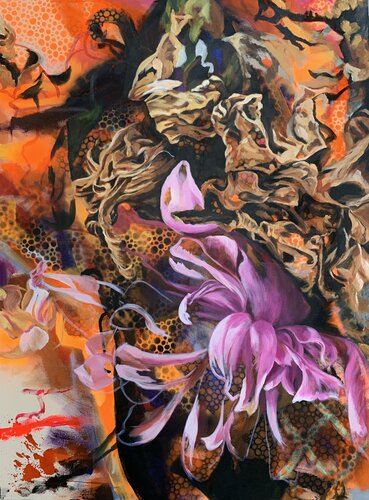 Cycle of life - Peony (Pfingstrose) de Anjuta Schneider, Pintura a la venta en Singulart