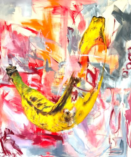 Crooked banana in metaverse van Anjuta Schneider, Schilderij te koop op Singulart