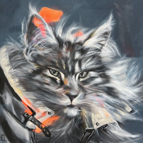 Little rebel - cat von Anjuta Schneider, Malerei kaufen auf Singulart