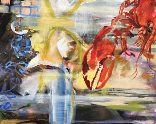 Fiktive Welten unter Wasser - 1 van Anjuta Schneider, Schilderij te koop op Singulart
