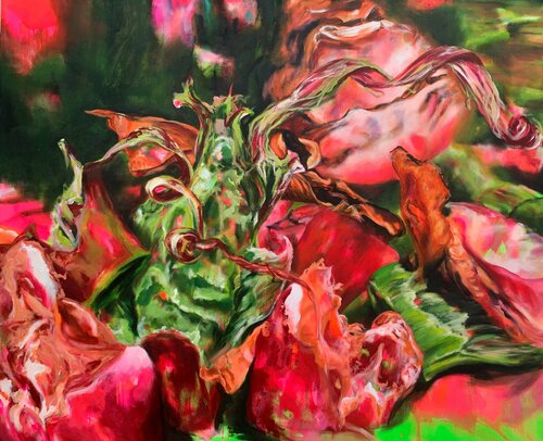 Cycle of life - Rhubarb di Anjuta Schneider, Pittura in vendita su Singulart