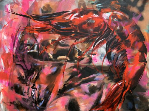Gamba Carabiniera - My idea of the world under water de Anjuta Schneider, Pintura a la venta en Singulart