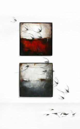 Polish Women - Polish Swallows - longing for freedom par Maja Gajewska, Peinture en vente sur Singulart