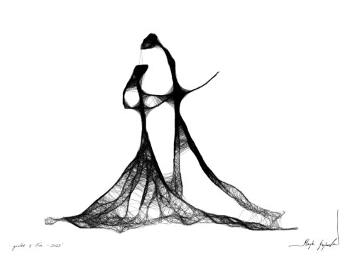 Graphic work - Dancing couple (103) van Maja Gajewska, Werk op papier te koop op Singulart