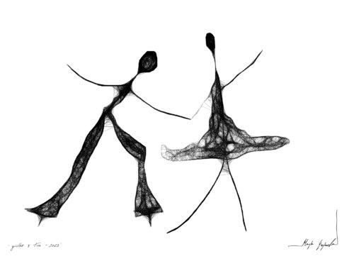 Graphic work - Dancing couple (102) par Maja Gajewska, Œuvre sur papier en vente sur Singulart