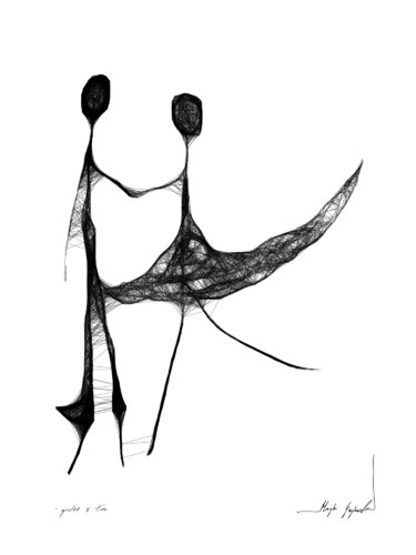 Graphic work - couple (86) par Maja Gajewska, Œuvre sur papier en vente sur Singulart