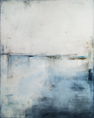 Blue with navy blue I par Maja Gajewska, Peinture en vente sur Singulart