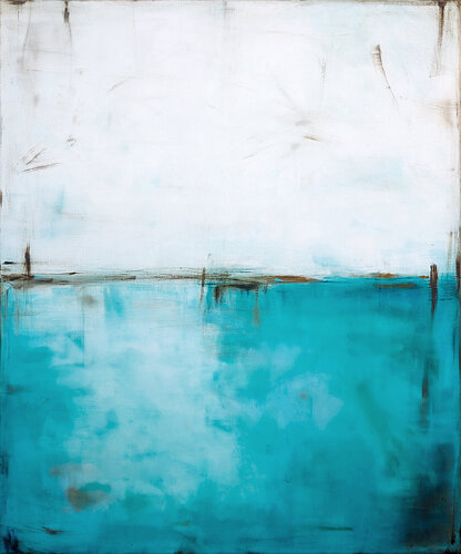Turquoise and white XIII by Maja Gajewska, 회화 for Sale on Singulart
