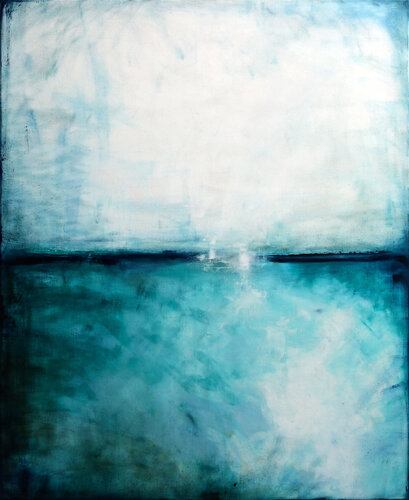 Azure and white IV van Maja Gajewska, Schilderij te koop op Singulart