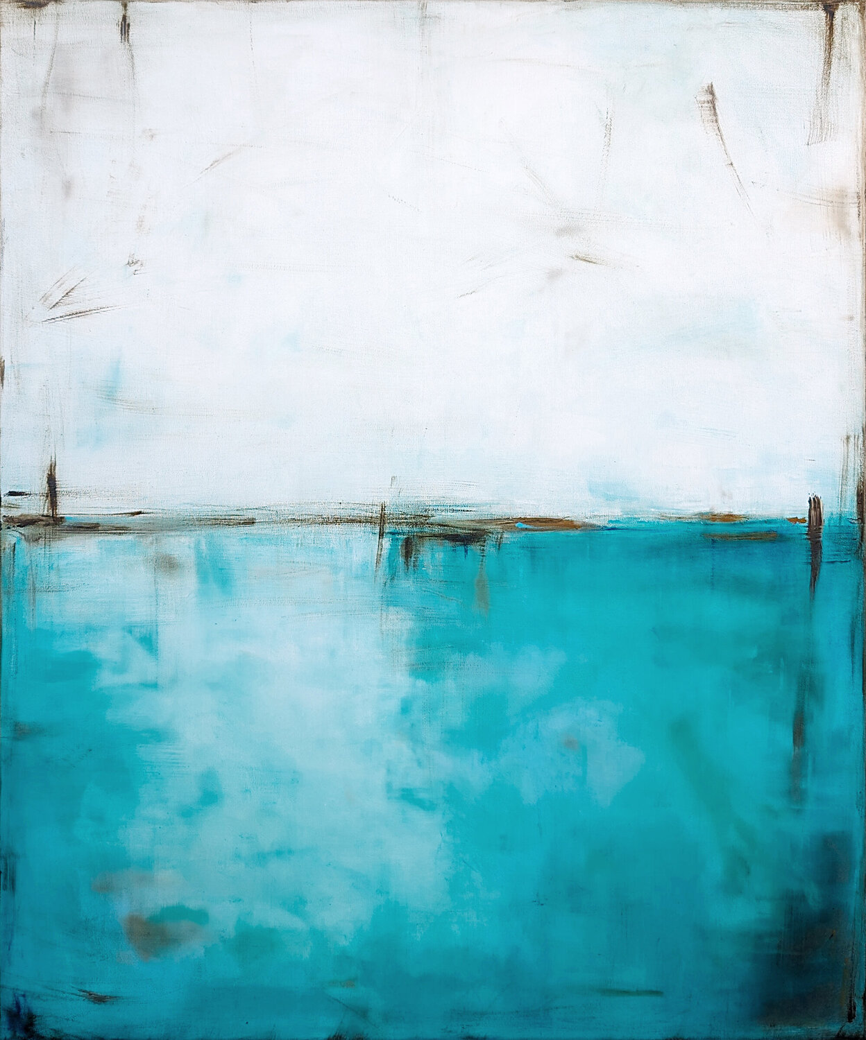 Turquoise and white XIII Maja Gajewska Originalgemälde zu verkaufen