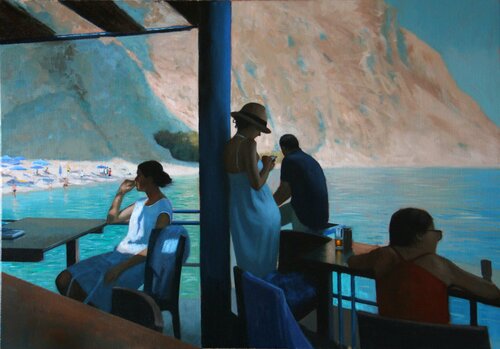 Waiting for the Ferry, Sweet Water Beach by Brian Smyth, Painting for Sale on Singulart