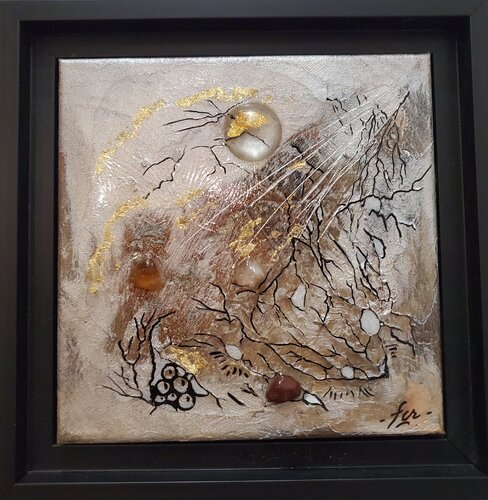 Paysage d'hiver (underground the snow) von Frédérique Chabin-Rivière, Malerei kaufen auf Singulart