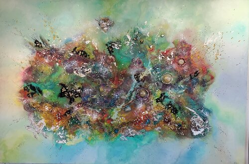 Fond marin : aquaspace van Frédérique Chabin-Rivière, Schilderij te koop op Singulart