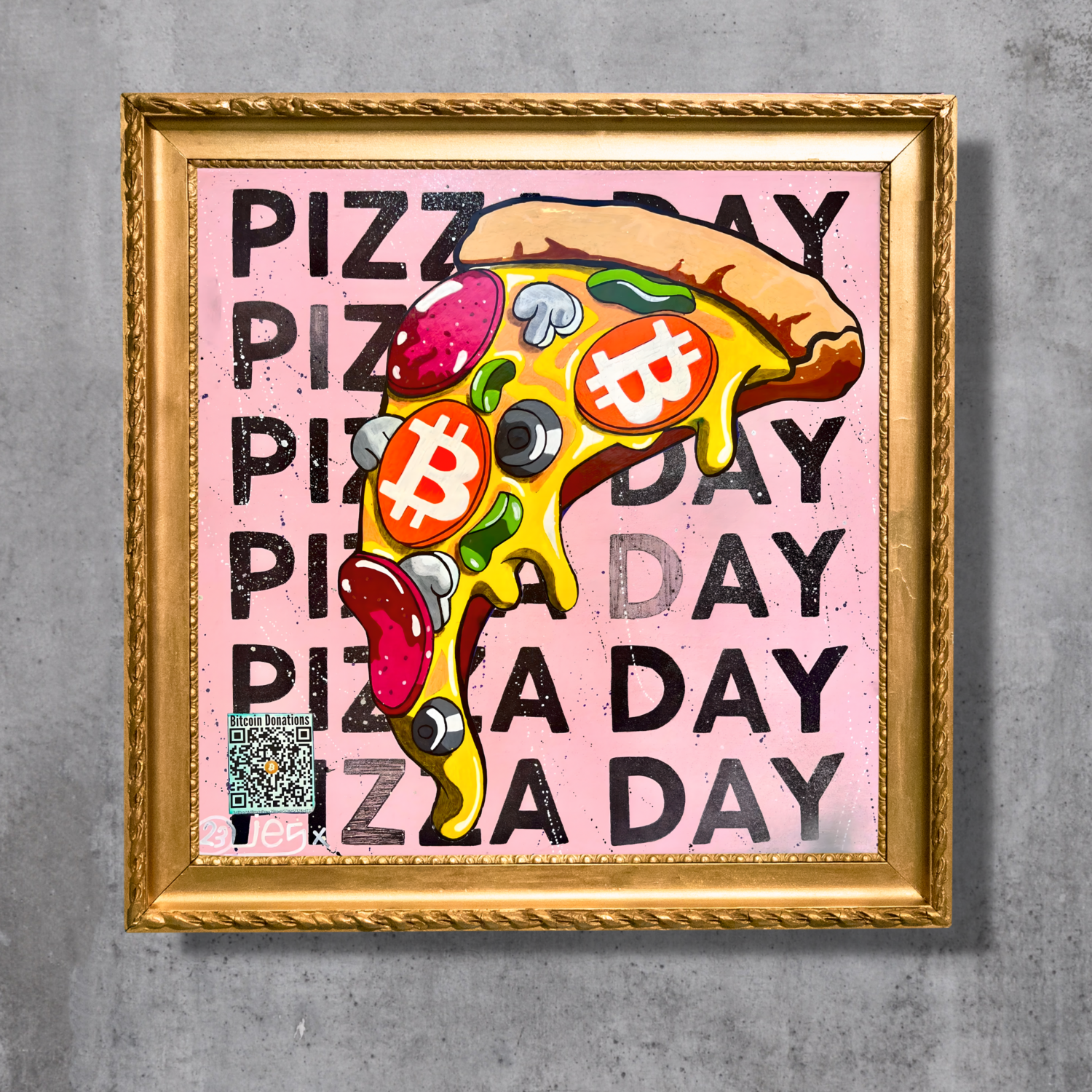 Bitcoin - PIZZA DAY by JEG FINE ART (2023) : Painting Acrylic, Graffiti on  Canvas - Singulart