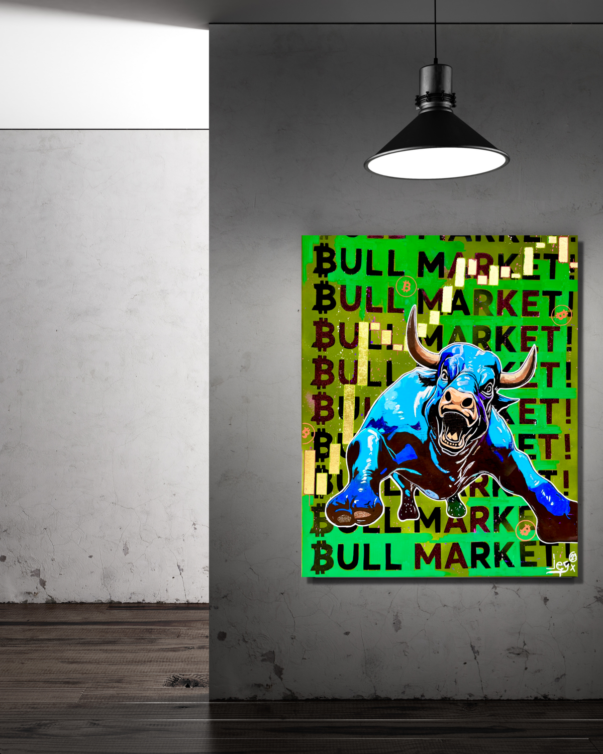 Bitcoin - Bull Market by JEG FINE ART (2023) : Painting Acrylic, Graffiti  on Linen - Singulart