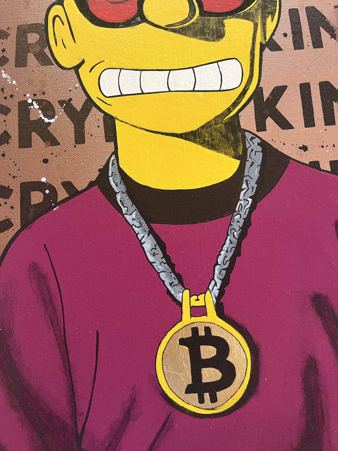 Bitcoin - Crypto Kingpin by JEG FINE ART (2024) : Painting Acrylic, Pen on  Linen - Singulart