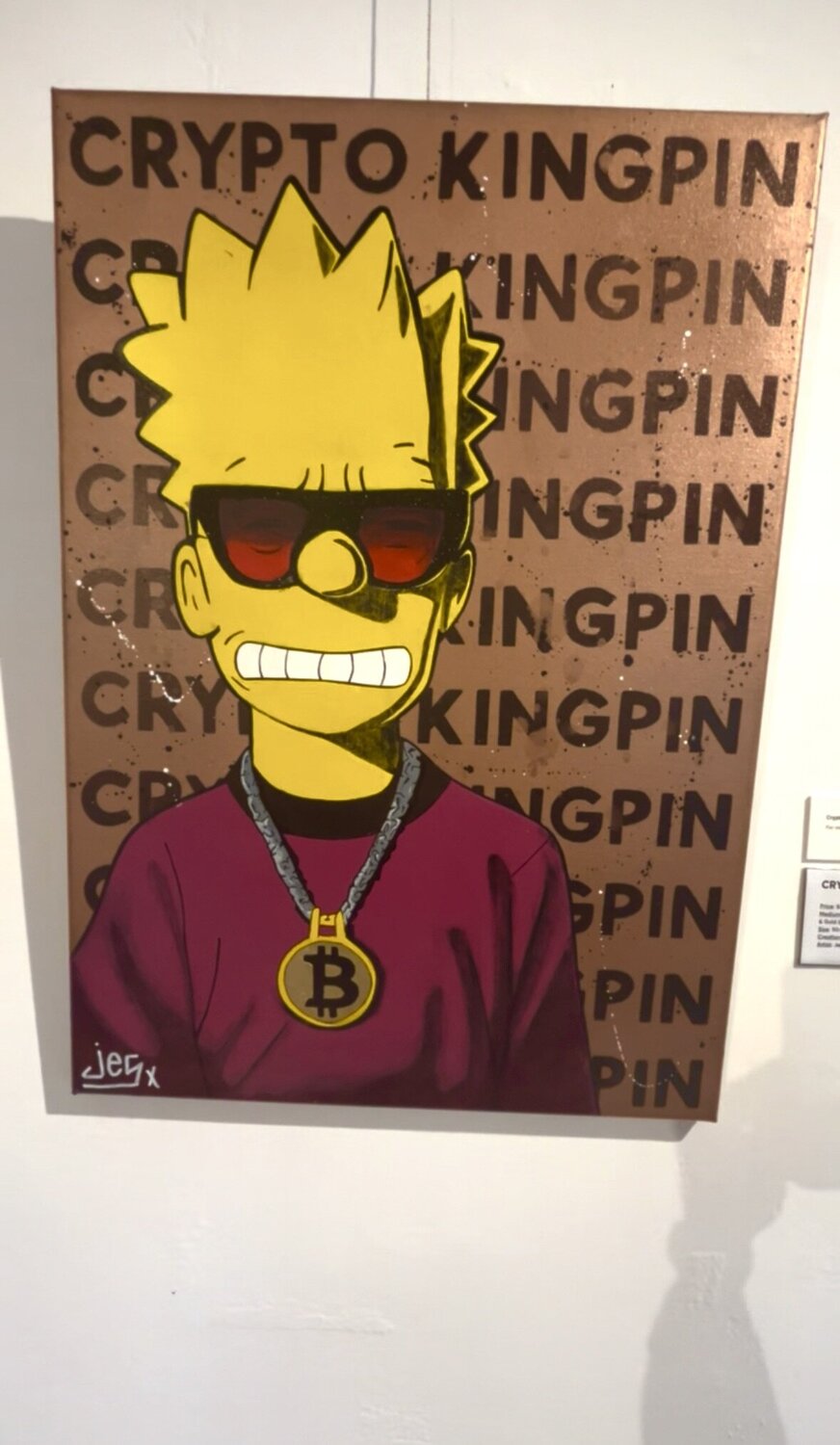 Bitcoin - Crypto Kingpin by JEG FINE ART (2024) : Painting Acrylic, Pen on  Linen - Singulart