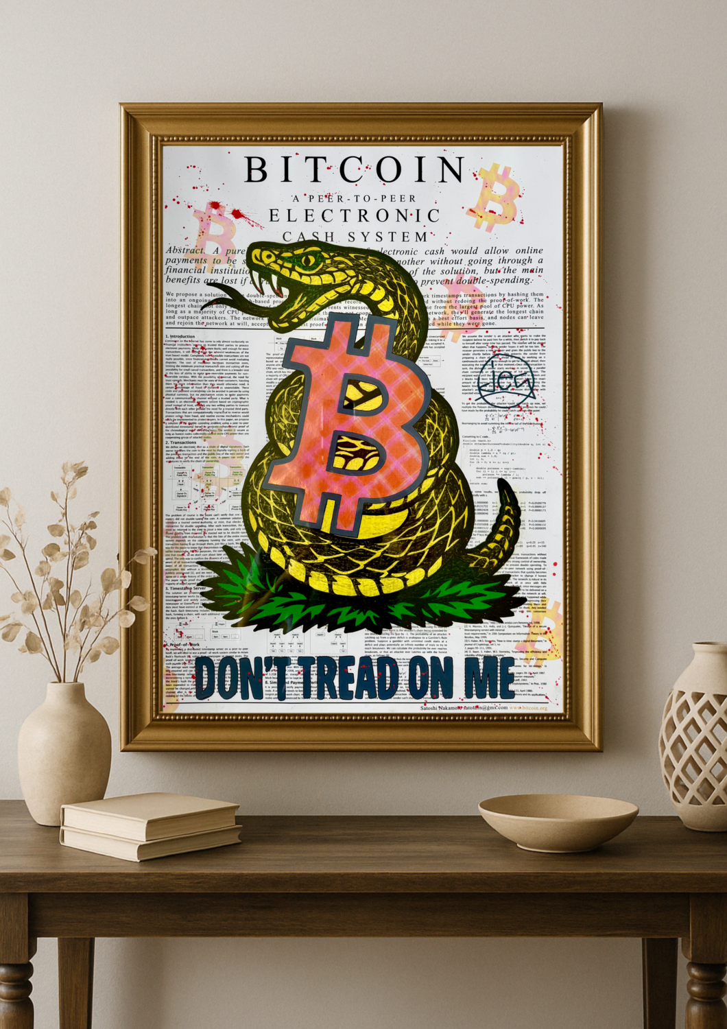Bitcoin _ White Paper 8/21 - Poster by JEG FINE ART (2025) : Painting  Acrylic, Graffiti on Paper - Singulart