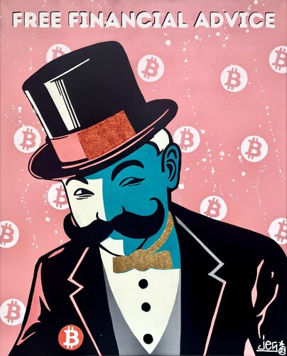 Bitcoin - Free Financial Advice van JEG FINE ART, Schilderij te koop op Singulart
