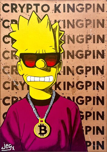 Bitcoin - Crypto Kingpin van JEG FINE ART, Schilderij te koop op Singulart