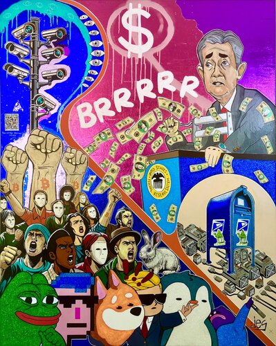 Bitcoin - Peer to Peer Electronic Cash System van JEG FINE ART, Schilderij te koop op Singulart