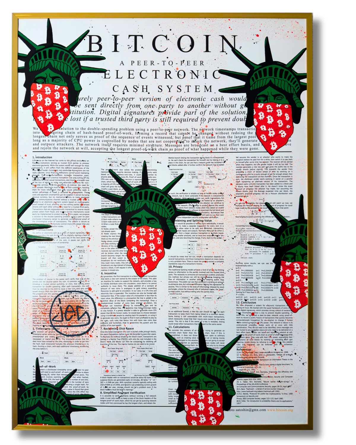 Bitcoin _ White Paper 5/21 - Poster de JEG FINE ART (2024): Pintura  Acrílico, Graffiti en Papel - Singulart