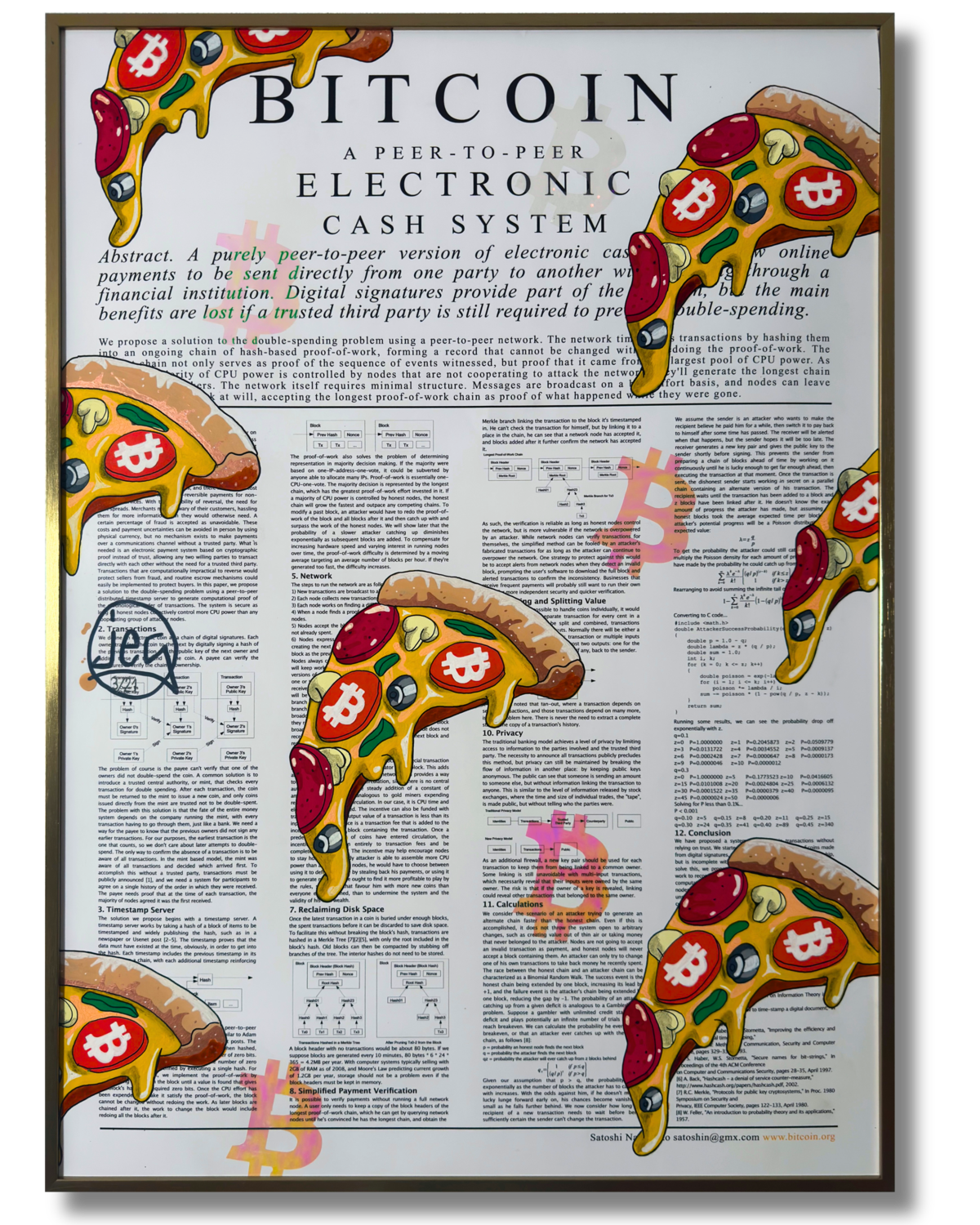 Bitcoin _ White Paper 3/21 - Poster by JEG FINE ART (2024) : Painting  Acrylic, Graffiti on Paper - Singulart