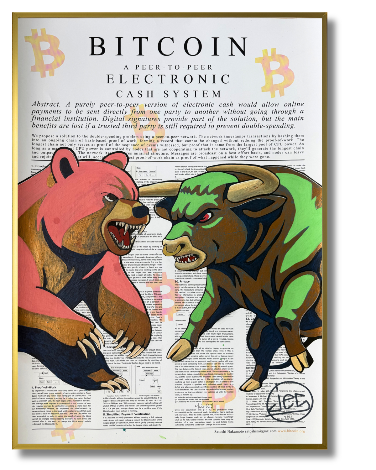 Bitcoin _ White Paper 7/21 - Poster by JEG FINE ART (2025) : Painting  Acrylic, Graffiti on Paper - Singulart