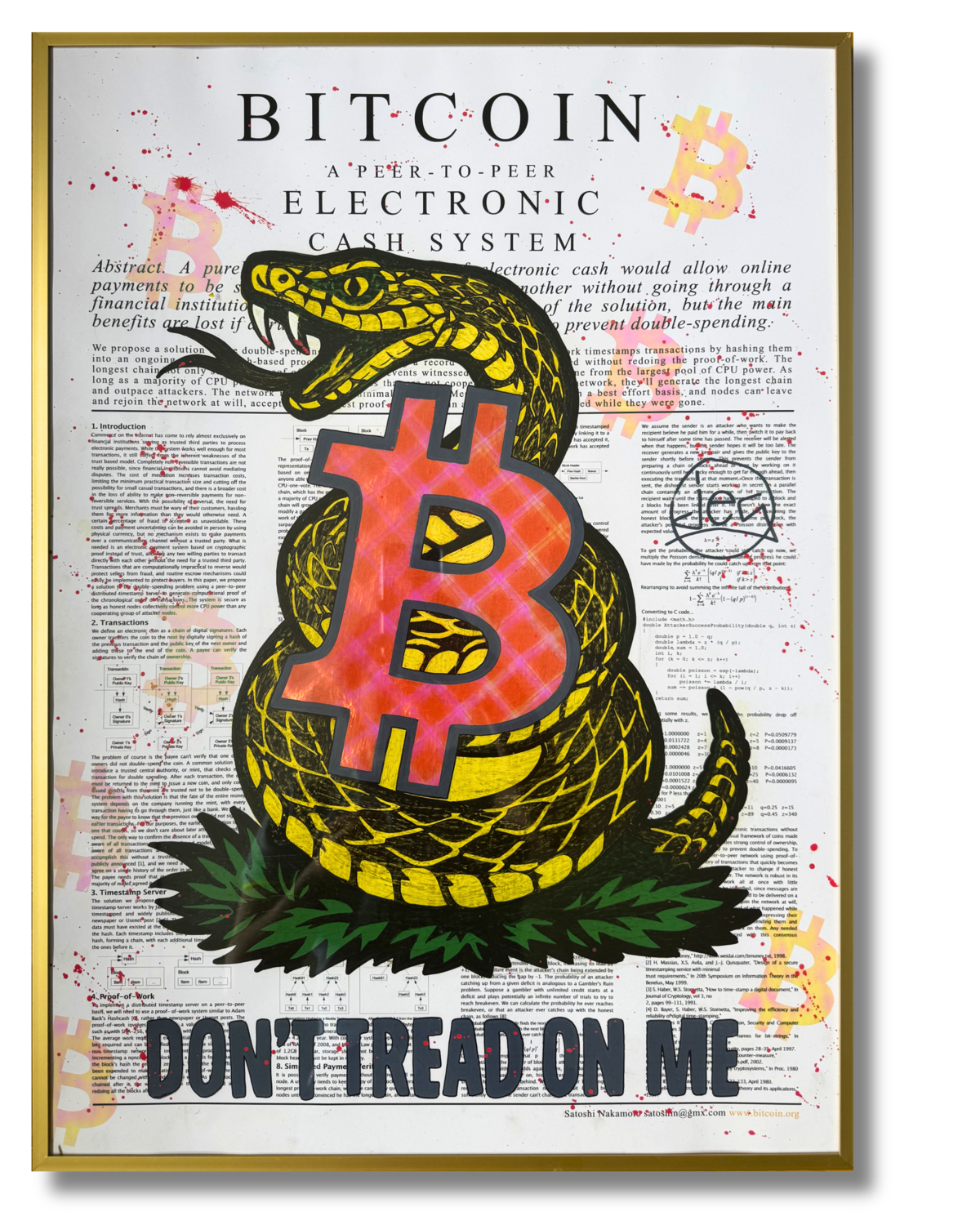Bitcoin _ White Paper 8/21 - Poster door JEG FINE ART (2025) : Schilderij  Acryl, Graffiti op Papier - Singulart