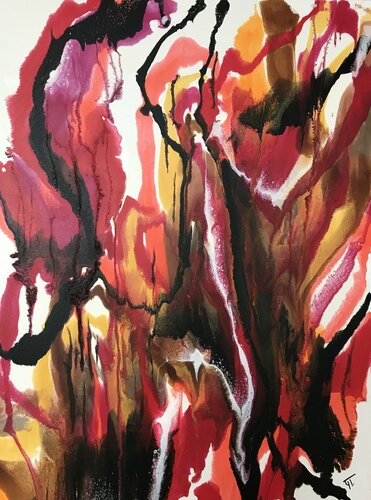 La Valse des Coquelicots by Yves Thomas, Painting for Sale on Singulart
