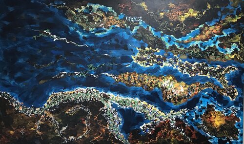 Inspiré par " Vie Marine " di Yves Thomas, Pittura in vendita su Singulart