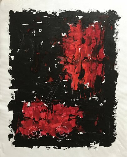 Ohé les pompiers / oh firefighters di Yves Thomas, Pittura in vendita su Singulart