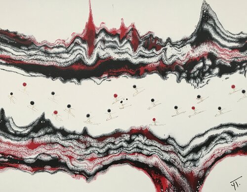 Sports d'hiver by Yves Thomas, 油畫 for Sale on Singulart